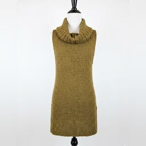 Chic Olive Green Chunky Knit Cowl Neck Tunic by Charlie Page